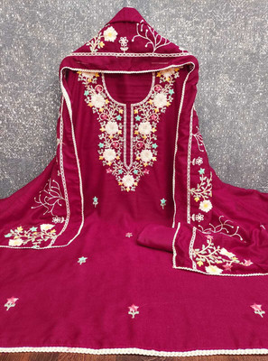 NIDHI'S FASHION Silk Blend Embroidered Salwar Suit Material