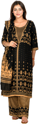 Indo Essence Wool Printed Kurta & Palazzo Material