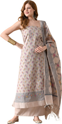 The Weavers Shop by Raavi Chanderi Self Design Salwar Suit Material