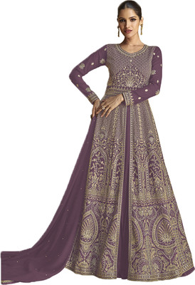 SHAFNUFAB Georgette Embroidered Salwar Suit Material