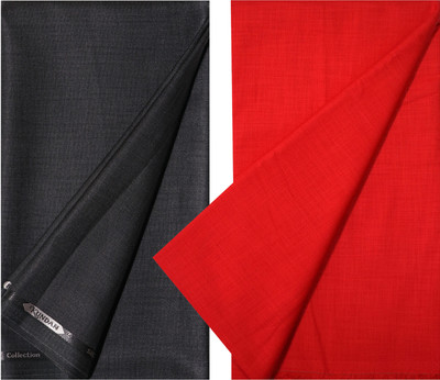 KUNDAN SULZ GWALIOR Cotton Linen Self Design Shirt & Trouser Fabric