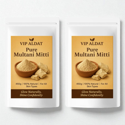 VIP ALDAT Multani Mitti Glow Royale Essence Ultra Premium Bright Skin Care Pack 2 (2×450g)(900 g)
