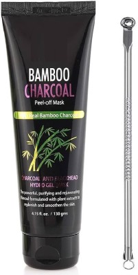 AFARAXIA Bamboo Charcoal Peel Off Mask for deep face cleaning with black heds pin(132 g)