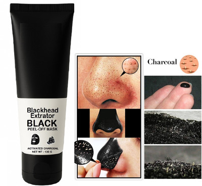 GABBU Activated Charcoal Peel Off Mask, Cleans Pores, Removes Blackheads & Whiteheads(130 ml)