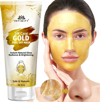 INTIMIFY Gold Peel Off Mask, Enriched With Gold Dust, Aloe Vera, For Women & Men(50 g)