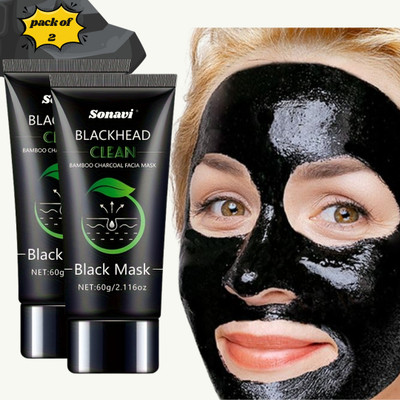 Sonavi Deep Cleansing Charcoal Peel Mask – Wash-Off Formula for Oil-Free Radiant Skin(120 g)
