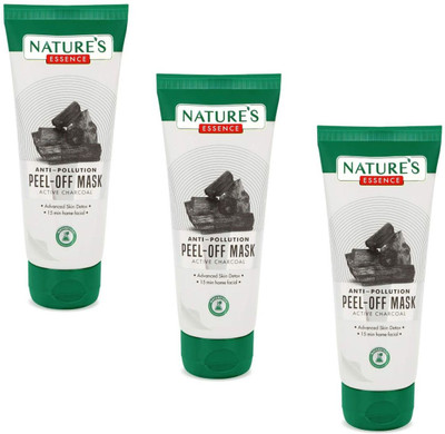 Nature's Essence ACTIVE CHARCOAL PEEL OFF MASK ANTI POLLUTION 50G PACK OF 3(150 g)