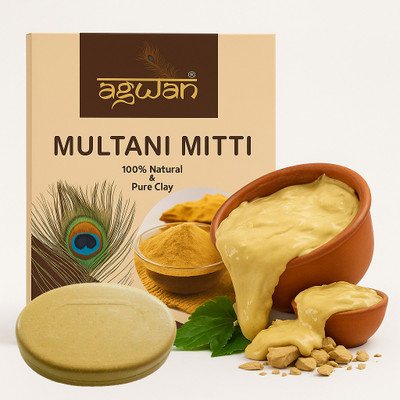 Agwan Multani Mitti Powder with Soap – Gentle Cleanser for Glowing Skin(200 g)