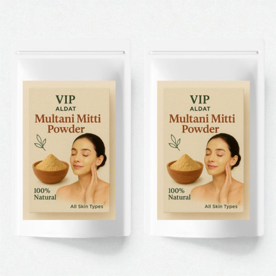 VIP ALDAT Multani Mitti Glow Fresh Bliss Herbal Natural Skin Glow Therapy Pack 2 (2×450g)(900 g)