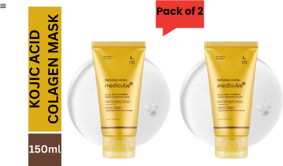 INDIANA HUDA Kojic Collagen Night Wrapping Face Mask 75ml 2pc Skin Glow Overnight peel mask(150 ml)