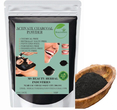Beautoherb Natural Charcoal Powder for face pack glow skin(400 g)
