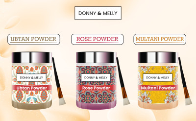 DONNY MELLY Ubtan Powder+ Rose Petal Powder + Multani Mitti Powder for Pace Fack Combo of 3(150 g)