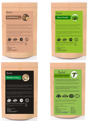 BIndian Sandalwood Neem Multani Mitti & Cucumber Face Pack Powder Pack Of 04 (50gm Each)(200 g)