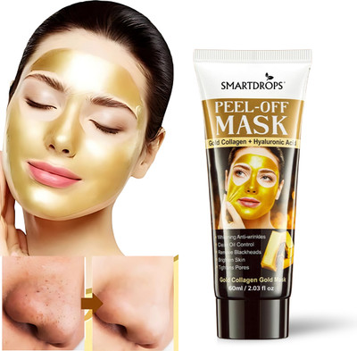 smartdrops Peel-Off Face Mask, Gold Peel-Off Mask, Blackhead Remover for Unisex Use(60 ml)