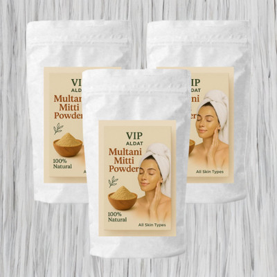 VIP ALDAT Herbal Touch Multani Mitti 3 Pack – Mitti Magic for Glowing Skin Care(450 g)