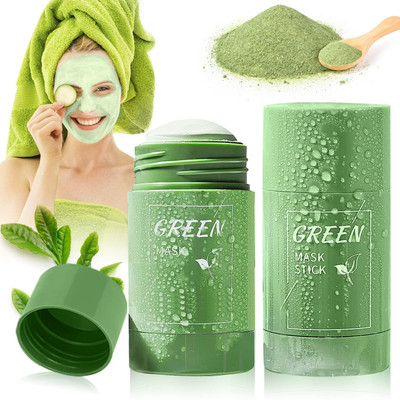 manasona Green Tea Purifying Clay Stick Anti Acne Cleaning Solid Face Mask Stick(40 g)