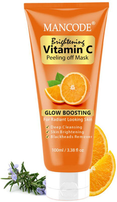 MANCODE Vitamin C Peel Off Mask for Men & Women | Deep Cleansing, Skin Brightening(100 ml)