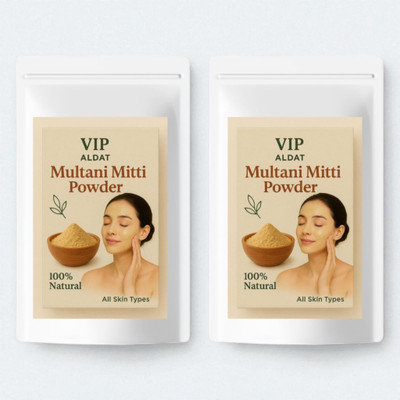 VIP ALDAT Multani Mitti Glow Supreme Care Herbal Natural Bright Skin Detox Pack 2 (2×450g)(900 g)