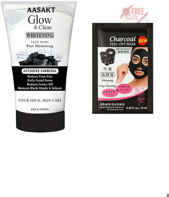 AASAKT Charcoal Pore Clean Face Wash + Peel-Off Mask Treatment(100 ml)