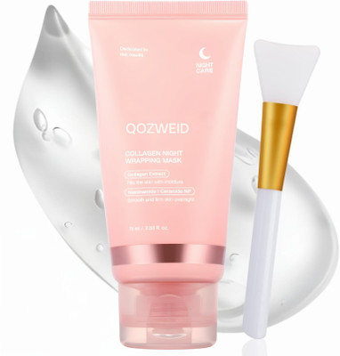 QOZWEID Collagen Mask Overnight Peel Off for Dullness Hydrolysed Glowing Glass Skin(75 ml)