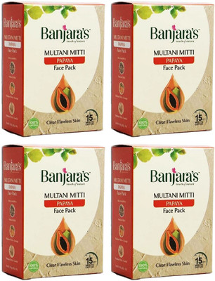 Banjaras Multani Mitti Papaya Face Pack - 100g (Pack Of 4)(400 g)