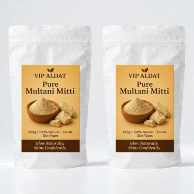 VIP ALDAT Natural Multani Mitti Deep Clean Pack (450g × 2 = 900g)(900 g)