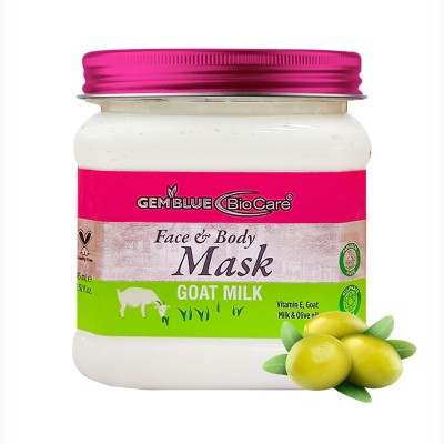 GEMBLUE BIOCARE Goat Milk Mask for Face and Body, Enriched with Vitamin E & Olive Oil, 385ml(385 ml)