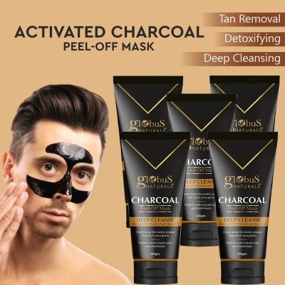Globus Naturals Activated Charcoal Peel off Mask For Men Enriched With Vitamin-E, Aloevera(500 g)