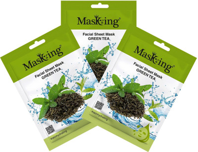 MasKing Beauty Facial Sheet Mask Green Tea Pack Of 3(60 ml)