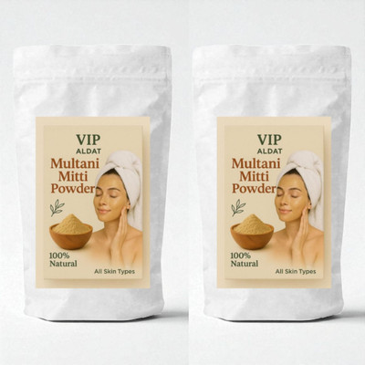 VIP ALDAT Natural Multani Mitti for Instant Fresh Glow – Pack of 2 (2×400g)(800 g)