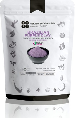 HEILEN BIOPHARM Brazilian Purple Clay Powder - 200 g Pack of 1 , For Skin Texture Improvement(200 g)