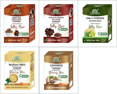 LPKLIPIKA ARITHA, SHIKAKAI, AMLA, MULTANI, CHANDAN POWDER FOR GLOWING SKIN & SILKY HAIR(500 g)