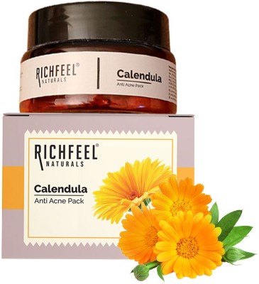 RICHFEEL Calendula Anti Acne Mud Pack |Fights Blackheads & Acne 50 gm(50 g)