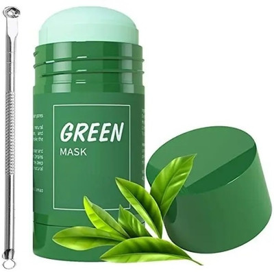 EVERERIN Green Tea Purifying Clay Stick mask With Blackhead Acne Pimple Remover Tool(40 g)
