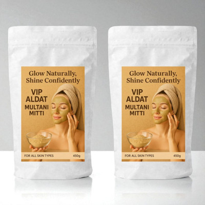 VIP ALDAT Natural Multani Mitti Powder for Skin Care & Fairness – Pack of 2 (2×450g)(900 g)