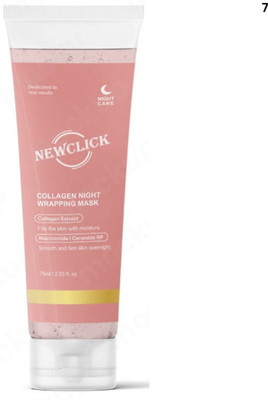 NewClick Overnight Collagen Mask – Peel Off Facial Wrap for Youthful Glow, Skin(75 ml)