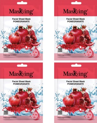 MasKing Beauty Facial Sheet Mask Pomegranate Pack Of 4(80 ml)