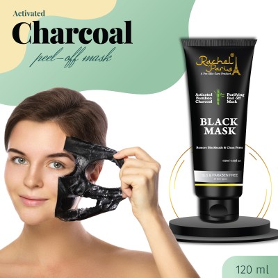 Rachel Paris Activated Face Charcoal Peel off mask with Natural Charcoal(120 ml)