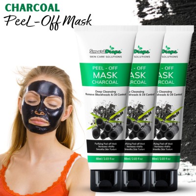 smartdrops Charcoal Peel Off Mask For Blackhead Remover & Pore Cleanser Face Pack(180 ml)