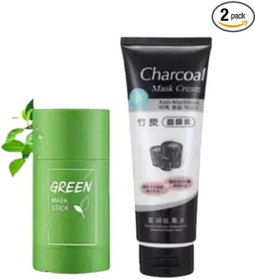 DIVYA UNIQUES Purifying Charcoal Peel Off Face Mask with Green Tea Sticks Mask(120 g)