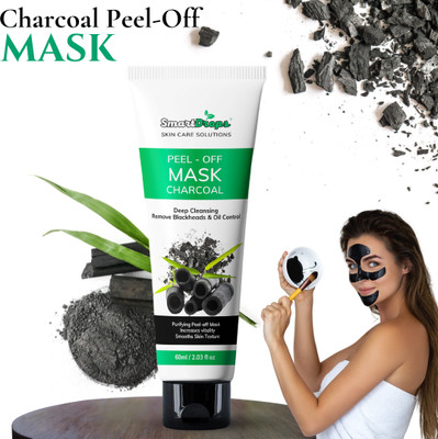 smartdrops Charcoal Peel off Mask For Blackhead Removal,DeepPore Cleansing & Anti Pollution(60 ml)
