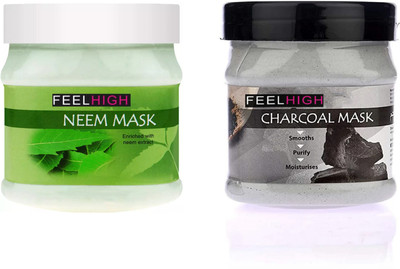 feelhigh Face Neem Mask 500ml And Charcoal Mask 500ml(1000 ml)
