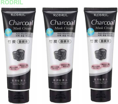 rodril CHARCOAL PEEL-OFF MASK FOR SOFT AND SMOOTH SKIN PACK OF 3(390 ml)