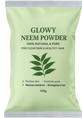 GLOWY Neem Powder – Fights Acne, Controls Oil, Purifies Skin & Heals Naturally(100 g)