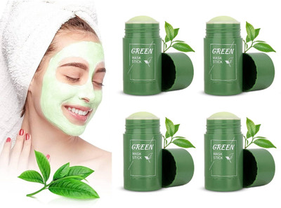 Luipui Green Tea Purifying Clay Stick Face Mask Pack of 4(20 g)