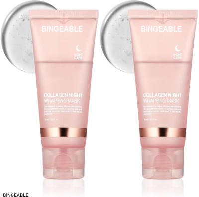 Bingeable Youthful Glow Night Mask Duo - 90ml Korean Collagen Peel-Off(180 ml)