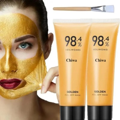 CHIWA Gold Peel Mask - Glowing Peel With Brush for Radiant Skin(120 ml)