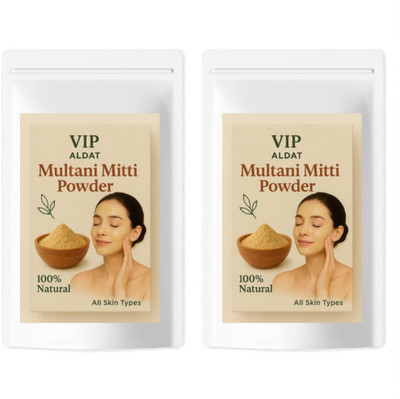 VIP ALDAT Multani Mitti Glow Platinum Shine Herbal Bright Glow Therapy Pack 2 (2×450g)(900 g)
