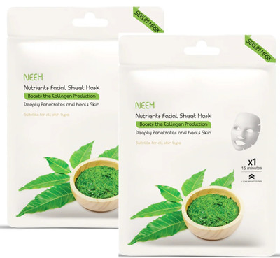 ADJD Cleansing Neem Face Sheet Mask With Serum For Women and Men(40 g)