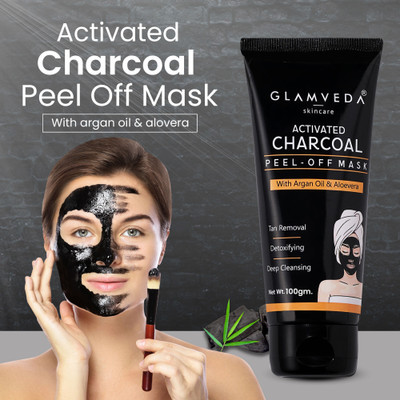 GLAMVEDA Activated Charcoal Peel Off Mask Enriched With Argan Oil and Aloe Vera(100 g)